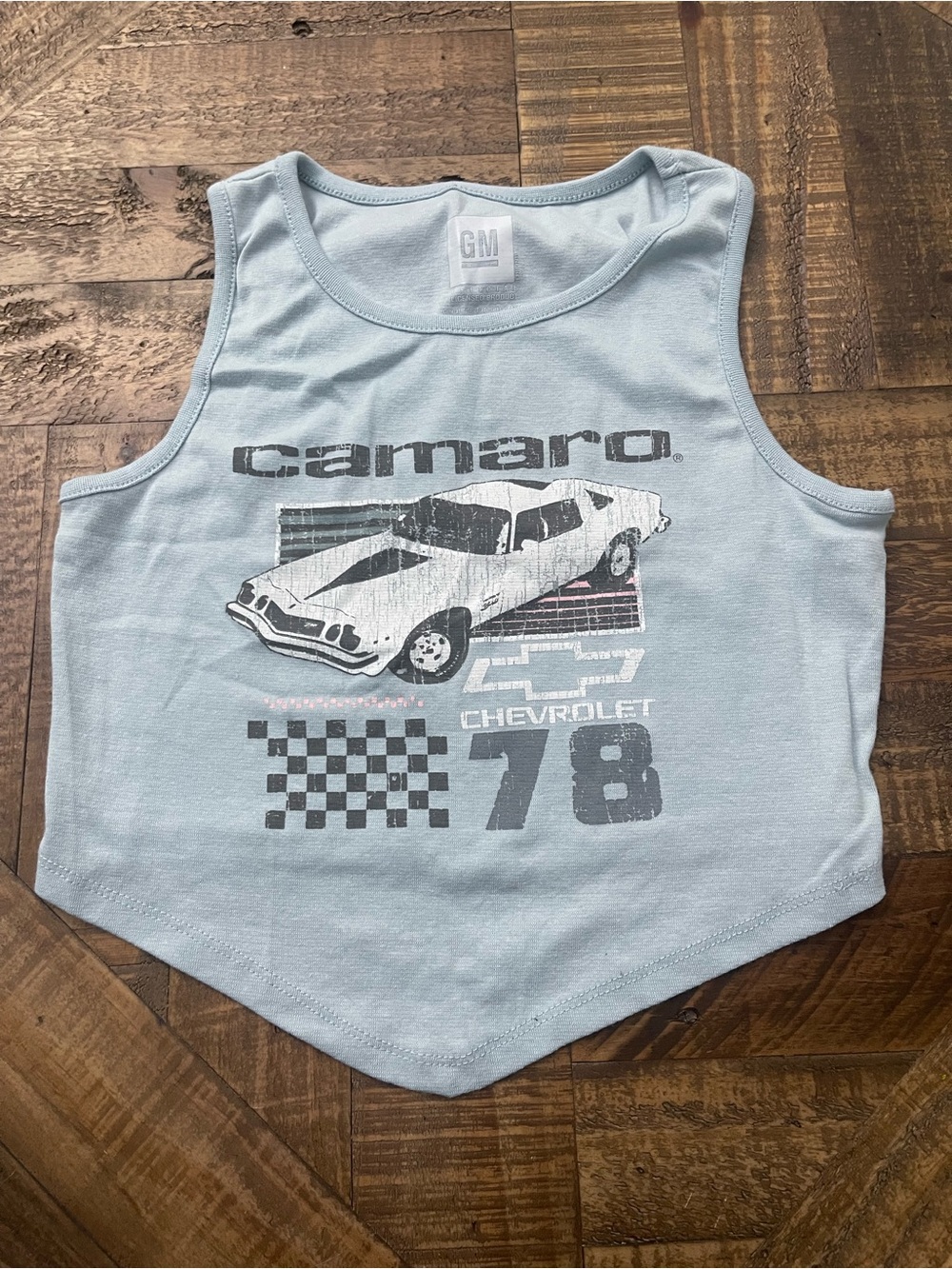 Officially Licensed GM Chevrolet Camaro Vintage Graphic Crop Tank Top